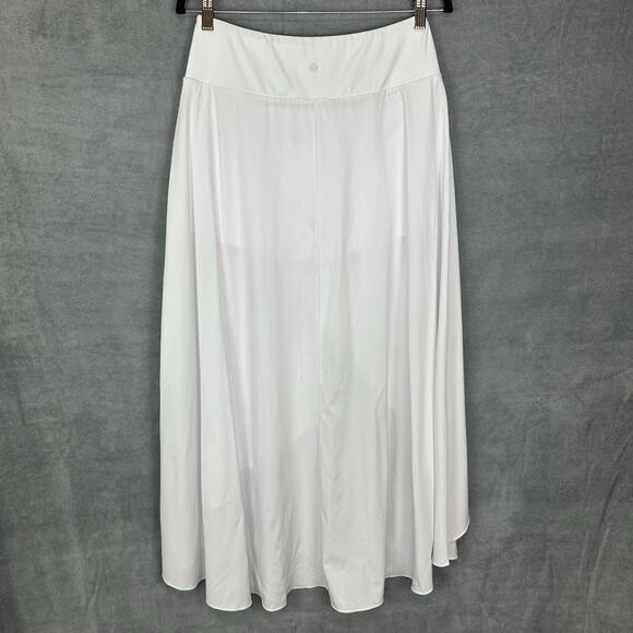 Halara Skirt Womens Medium White Breezeful High Low Ruffle Flowy Quick Dry Maxi - Picture 8 of 14